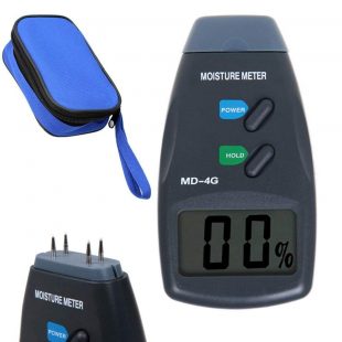 Higrometro madera Humedad LCD 4 terminales 5% a 40%  MD-4G