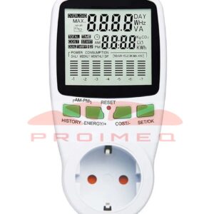 Medidor consumo wataje Watts voltaje watimetro c/bateria y adaptador Schuco